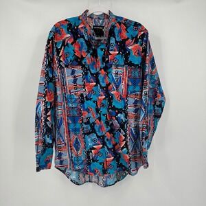 Frontier Series Mens Vintage Southwest Shirt Size S Western Tribal Aztec Bold
